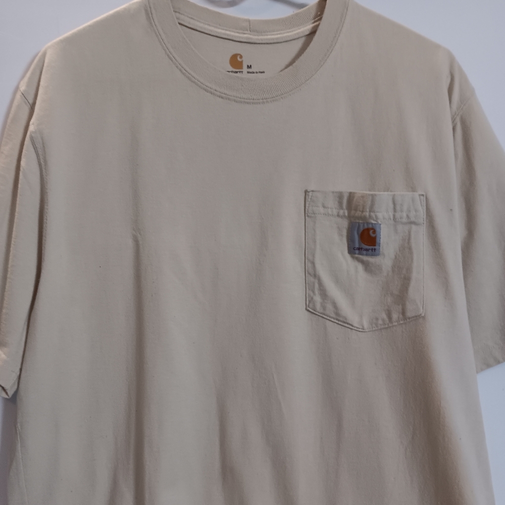 Carhartt Men's Beige Short Sleeve Tee Size Medium